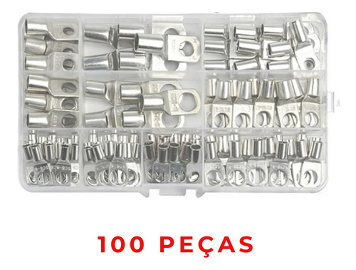 Kit 100 Peças Terminais De Compressão Cabo 6/10/16/25/35 Mm