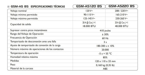 Protector De Voltaje Exceline A/a Split 120v Nuevo