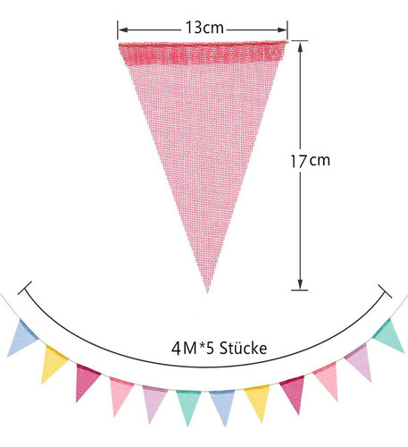 Banderines Decoración Guirnaldas Multicolor Matrimonio 5 Pcs