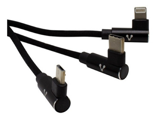 Cable Vorago Usb 3en1 Micro Usb/ Lightning/ Tipo C Negro /vc