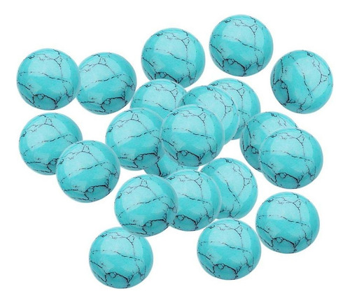 20pc Turquesa Azul 8mm Piedras Preciosas Cabina Redonda