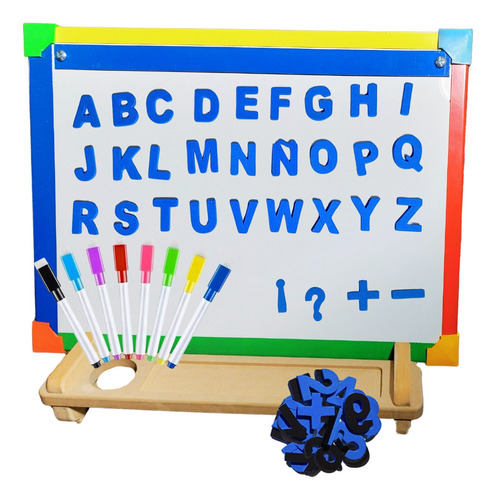 Pizarra Infantil Magnetica + 192 Letras Signos Numeros Niños