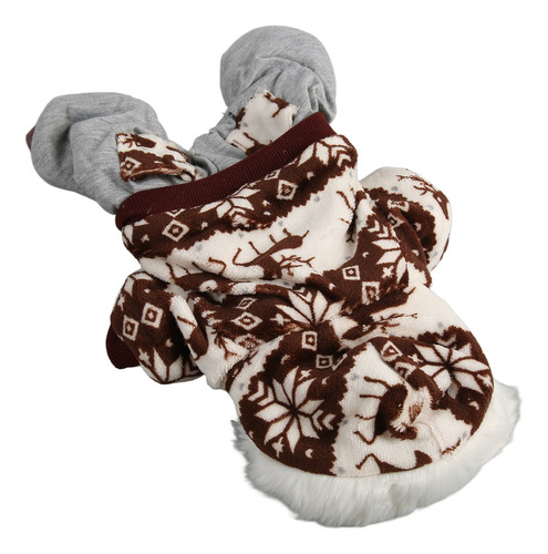 Chaqueta Navideña Para Perro Con Capucha, Gruesa, Copo De Ni