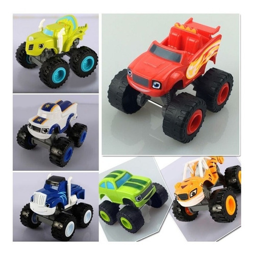 Blaze Monster Machines Kit Com 6 Carrinhos Fricção