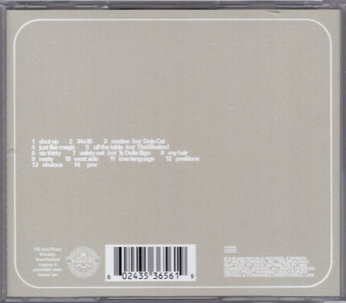 Ariana Grande Positions Alternate Cover Version 1 / Disco Cd