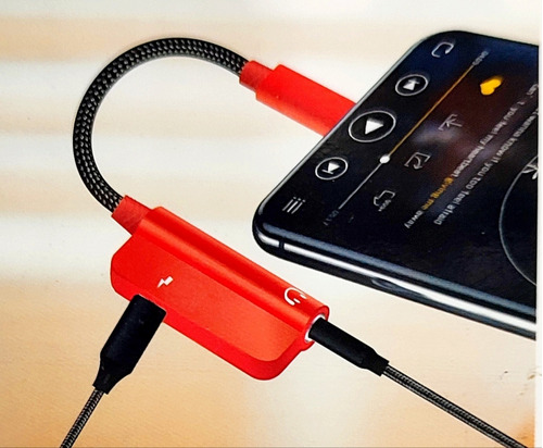 Convertidor De Audio Y Carga Para iPhone 2 En 1 