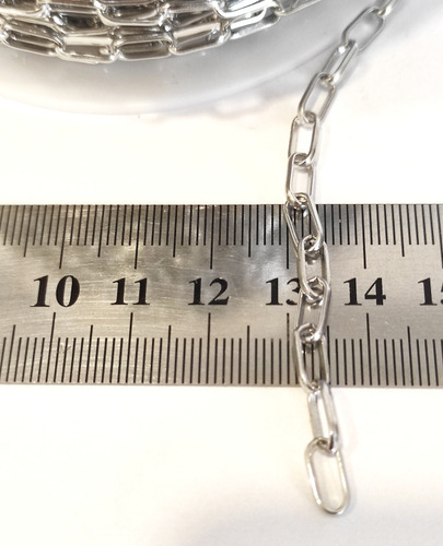 1 Metro De Cadena Eslabón Rectangular 9x4 Mm De Metal Bijou
