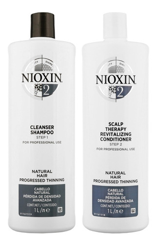 Nioxin-2 Shampoo 1000ml + Acondicionador Cabello Natural