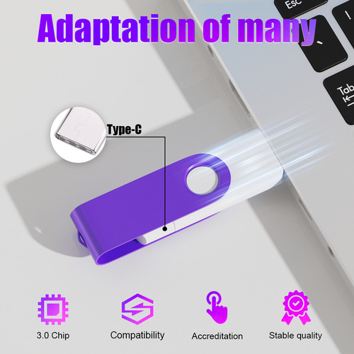 Type-c 2 In 1 Pendrive 64gb Usb 3.0 Memoria Usb De Plástico