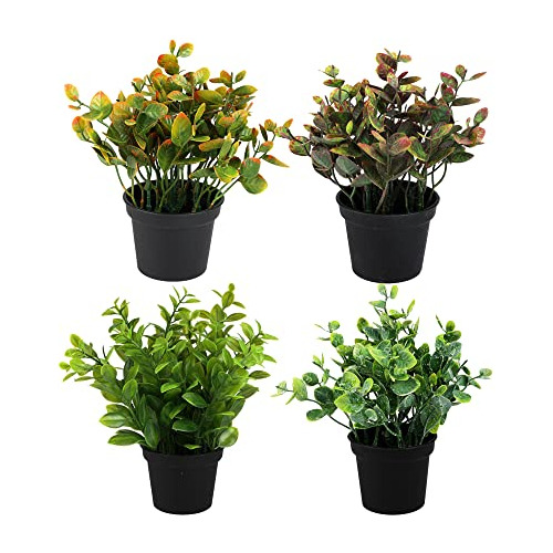 Plantas Artificiales Maceta Conjunto De 4 Flores Artifi...