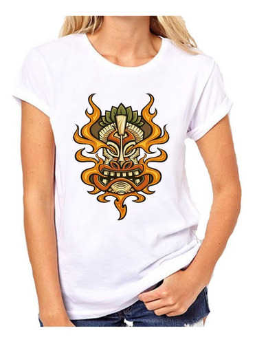 Remera De Mujer Extreme Face Fire Art Colours