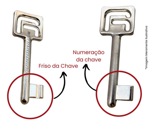 Kit 2 Chave Pado N° 6 Fechadura Interna Gorje Latão Cor Cromado