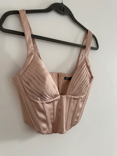 Top Satinado Rosa Claro Zara