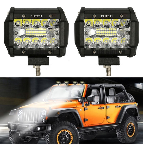 1 Farol De Milha Jeep Off Road Suv Led 60w Luz Branca +botão