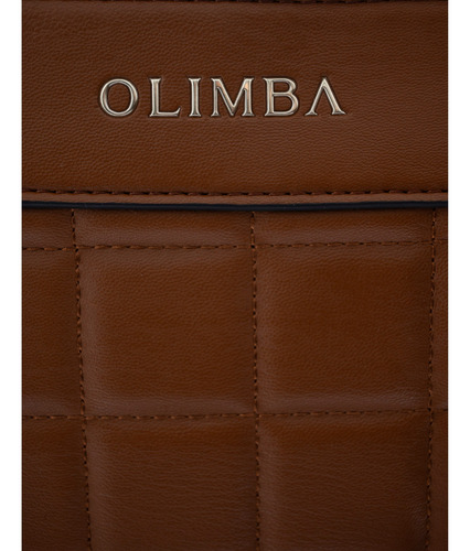 Bolsa Tote Olimba Grande Para Mujer Grande Con Cadena 52003 Marrón Lisa Oro