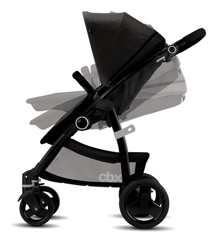 Carrinho Leotie Flex 15kg Smoky Anthracite Preto 2 Em 1 Cbx