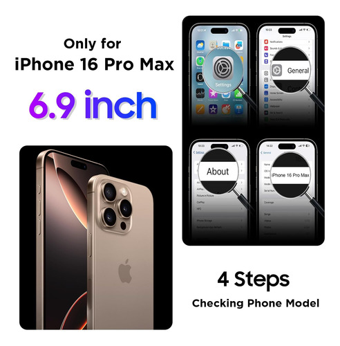 Temdan Compatível Com iPhone 16 Pro Max Case À Prova Dágua
