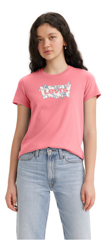 Polera Mujer Lisa Logo Batwing Rosado Levis 17369-2522