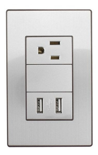 Placa Doble Contacto Con Apagador Sanelec Elegante