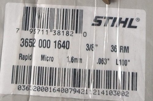 Imagen 2 de 5 de Cadena Stihl Original 3/8 De 42 Dientes Para Ms 381.