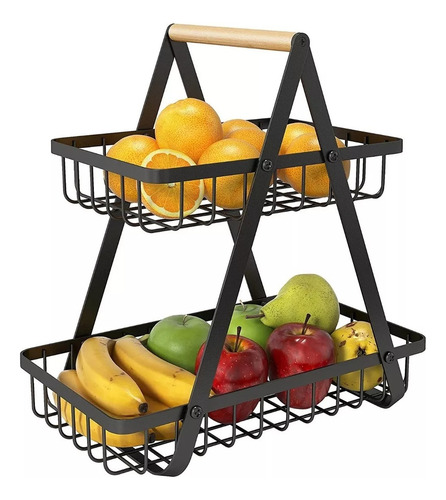 Organizador De Metal 2 Estantes Frutas Verduras Para Mesada
