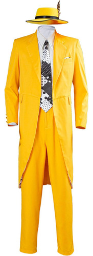 Men S Jim Carrey The Cosplay Costume Yellow Full Sets Movie