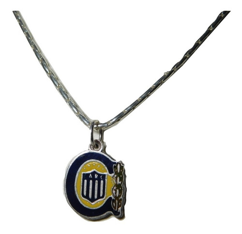 Conjunto Plata Y Oro Escudo Clubes Fútbol Esmaltado Y Cadena