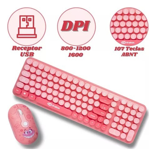 Combo Teclado E Mouse Fini Wireless Com Mini Receptor