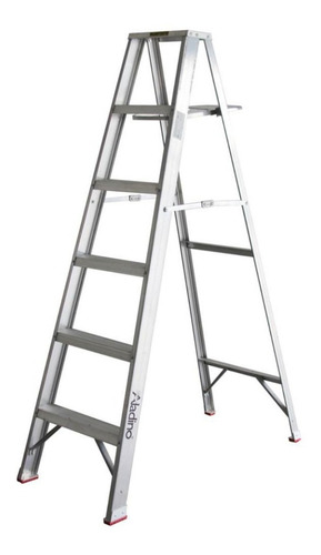 Imagen 1 de 3 de Escalera Tipo Tijera Aluminio Premium 1.82m 6 Tramos Aladino