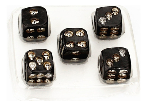 5 Unidades/juego De 18 Mm Crânio Ossos Dados Resina Esquelet