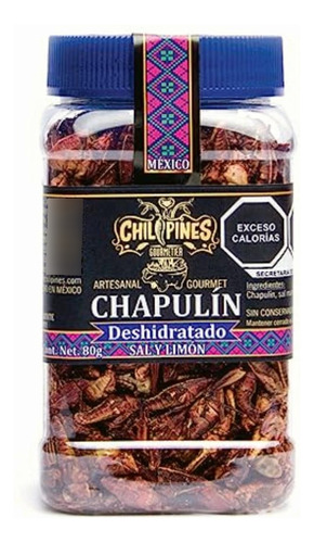 Chilipines Chapulin Deshidratado Sal Y Limon 80g