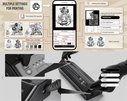 Máquina Portátil De Transferencia De Tatuajes Bluetooth App