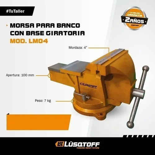 Imagen 3 de 10 de Morsa De Banco Giratoria 4 Lusqtoff