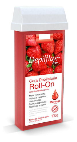 Kit Com 6 Cera Depilatória Roll-on Morango Depilflax - 100g