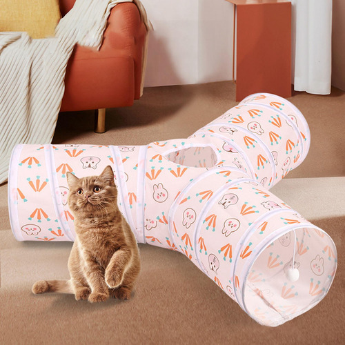 Túnel Plegable De 3 Vías Para Gatos, Conejo Forma De Y