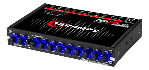 Taramps Teq 7.4 Estéreo De 7 Bandas Ecualizador Gráfico De Audio De Coche Rca Entrada/salida, Ganancia Auxiliar, Control De Atenuación, 2 Canales De Entrada 3 Canales De Salida, Ecualizador De Sonido
