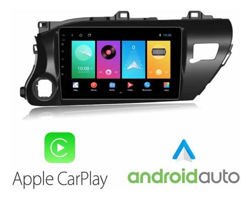 Pantalla Android Toyota Hilux 16-22 Carplay Android Auto