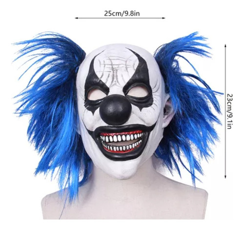 / Máscara De Payaso Sonriente Realista Con Pelo De Látex