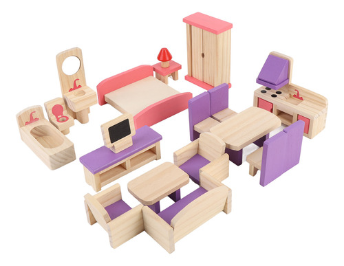 Juego De Muebles De Juguete De Madera, Simulación, Madera Ma