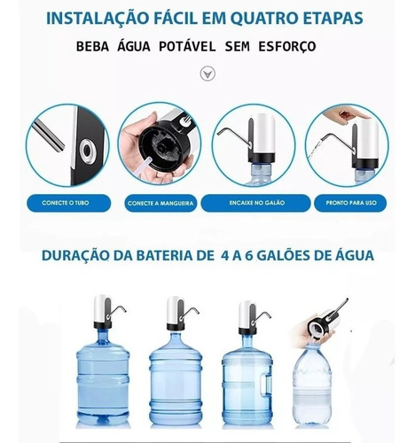 Bomba Elétrica Universal Com Carregamento Usb Para Galão/gar