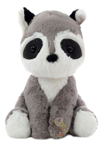 Mapache De Peluche Gris Negro Suave Original Cute