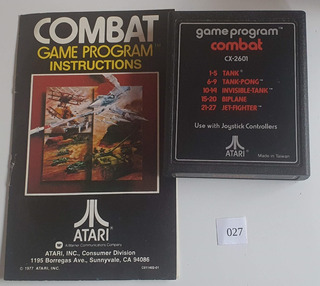 Cartucho Y Manual Atari 2600, 1977, CX-2601 Combate 