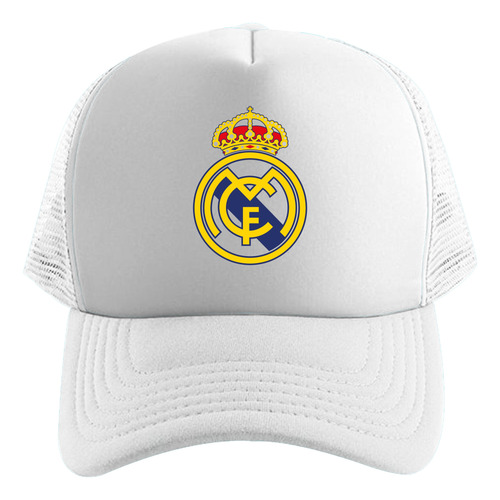 Gorra Trucker Sublimación Uefa Real Madrid Blanco Niños 2-8 Años