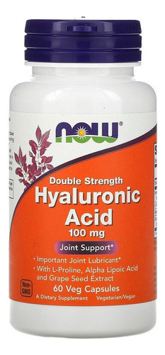 Hyaluronic Acid 100 Mg 60 Cápsulas Now Foods