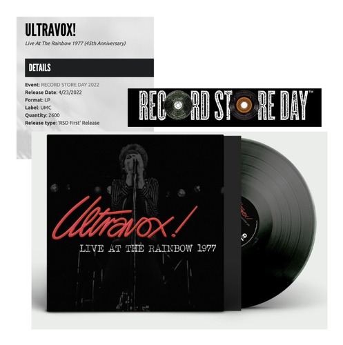 Ultravox !  Live At The Rainbow 1977 Vinilo Nuevo Lp Rsd22