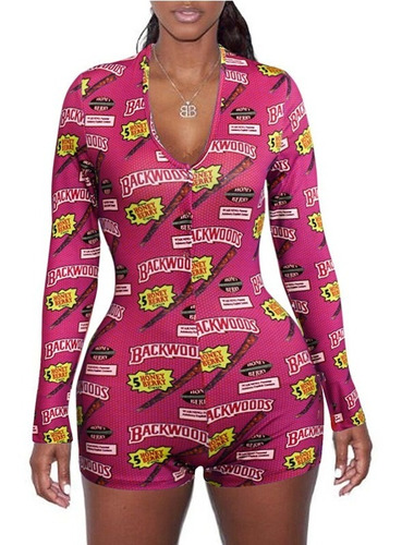 Sexy Teddy Jumper Pijama Entallado Estampado Divertido Dz002