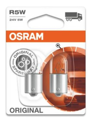 Imagen 3 de 4 de Ampolleta 24v 5w Ba15s R5w Bl Osram
