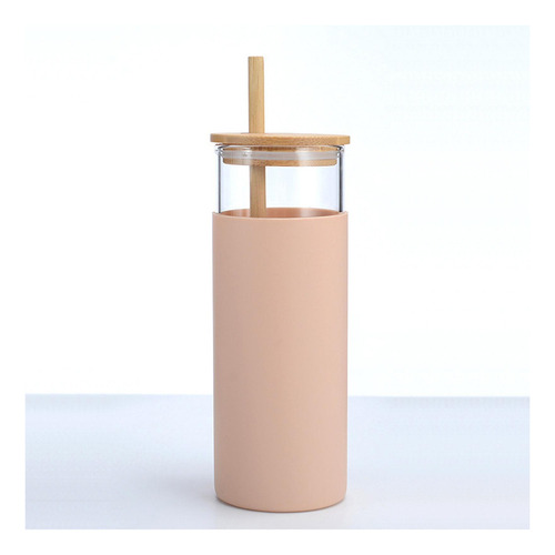 Taza Con Mango De Tapa De Bambú De Paja Alto Borosilicato