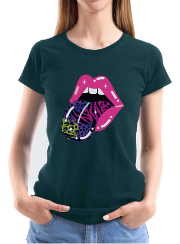 Polera Mujer Colores Lips Labios Lengua Afuera 603 Dtf