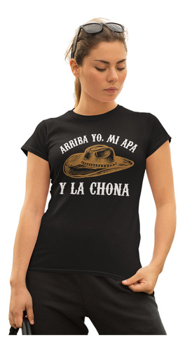 Playera La Chona Canción Meme Música Sombrero Risa Bailar